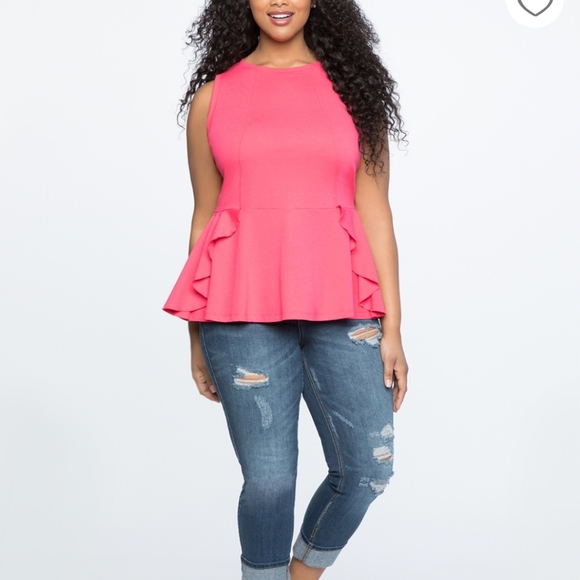 Eloquii Tops - Eloquii Peplum Sleeveless Top